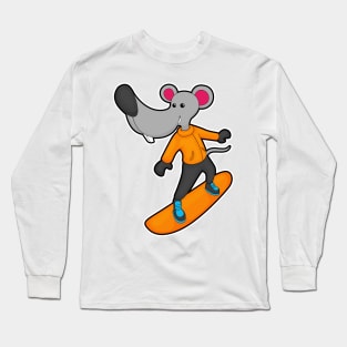 Mouse as Snowboarder with Snowboard Long Sleeve T-Shirt